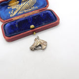 Sterling Silver Horses Head Equestrian Charm Pendant Vintage c1970