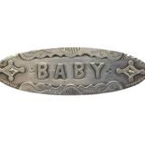 Victorian Sterling Silver 'Baby' Christening Brooch Antique 1892 Birmingham