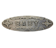 Victorian Sterling Silver 'Baby' Christening Brooch Antique 1892 Birmingham