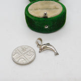 Sterling Silver Paste Set Dolphin Charm Pendant Vintage c1970