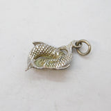 Sterling Silver Pisces Fish Zodiac Pendant Vintage c1970s