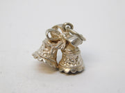 Sterling Silver Wedding Bells Charm Pendant Vintage c1970