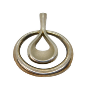 Sterling Silver Large Modernist Oval & Drop Shape Charm Pendant Vintage c1970