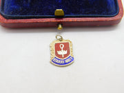 Sterling Silver and Enamel Beaulieu Abbey Shield Charm Pendant Vintage c1970