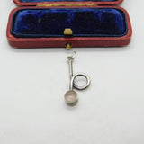 Sterling Silver Loop Cabochon Quartz Charm Pendant Vintage c1970