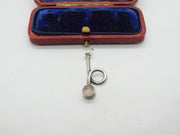 Sterling Silver Loop Cabochon Quartz Charm Pendant Vintage c1970