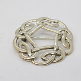 Sterling Silver Celtic Knot Pattern Brooch Pin Vintage c1970