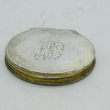 George I Sterling Silver Mother of Pearl Heraldic Cypher Snuff Box Antique c1720