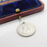 Sterling Silver Swiss Coin Charm Pendant Antique 1920 Art Deco