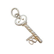Sterling Silver 18th Birthday Key Charm Pendant Vintage c1970s
