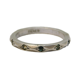 Art Deco Sterling Silver & Spinel Set Eternity Ring Antique c1920s Art Deco