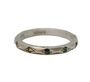 Art Deco Sterling Silver & Spinel Set Eternity Ring Antique c1920s Art Deco
