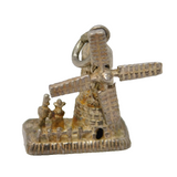 Sterling Silver Windmill Charm Pendant Vintage c1970