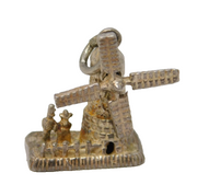 Sterling Silver Windmill Charm Pendant Vintage c1970