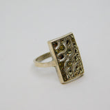 Sterling Silver Marcasite Set Patterned Art Deco Dress Ring Antique c1930 Size N