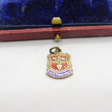 Sterling Silver and Enamel Nottingham Travel Shield Charm Pendant Vintage c1970