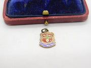 Sterling Silver and Enamel Nottingham Travel Shield Charm Pendant Vintage c1970