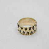 Sterling Silver Patterned Textured Studio Band Ring Vintage c1970 Size M