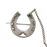 Victorian Sterling Silver Lucky Horseshoe Brooch Antique Birmingham
