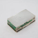 20th Century Sterling Silver & Colourful Enamel Pill Box Antique c1940s