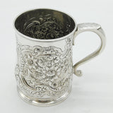 George III Sterling Silver Floral Pattern Christening Mug Antique 1766 London