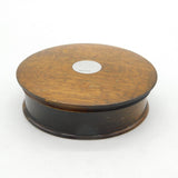 Sterling Silver & Turned Treen Wooden Snuff Box Vintage 1985 London