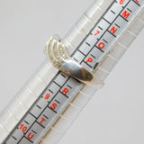 Sterling Silver Twist Pattern Spinel Set Band Ring Vintage c1970 Size Q