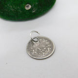 Victorian Sterling Silver 1 1/2 Pence Coin Charm Pendant Antique 1860