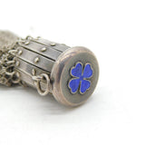 19th Century French Sterling Silver & Enamel Mechanical Coin Purse Antique c1880
