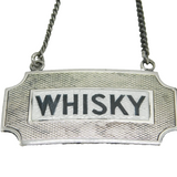 Sterling Silver & Enamel 'Whisky' Decanter Label Vintage 1953 Birmingham