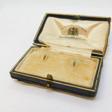 Victorian Blue Tooled Leather Jewellery Stud Box Goldsmiths Antique AF