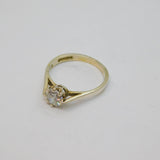 Sterling Silver CZ Solitaire Engagement Ring Vintage c1970 Size N