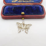 Sterling Silver Butterfly Charm Pendant Vintage c1970