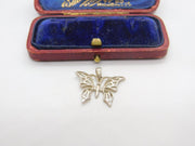 Sterling Silver Butterfly Charm Pendant Vintage c1970