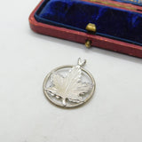 Sterling Silver Canada Canadian Maple Leaf Pendant Vintage c1970
