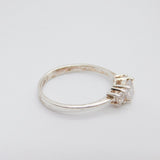 Sterling Silver Engagement Ring With Cubic Zirconia Vintage c1970 Size O