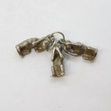 Sterling Silver See, Hear, Speak No Evil Monkeys Charm Pendant Vintage c1970
