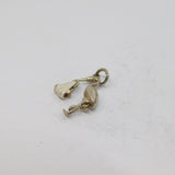 Sterling Silver Stork With Enamel Baby In Blanket Charm Pendant Vintage c1970