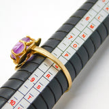 9ct Yellow Gold, Faceted Amethyst Dress Ring Vintage 1975 London