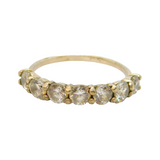 Sterling Silver 7 Sparkling CZ Half Eternity Band Ring Modern c1990 Size P 1/2
