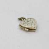 Sterling Silver Flower Design Heart Locket Charm Pendant Modern 1991 Birmingham
