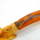 19th Century Meerschaum & Block Amber Sitting Lady Smoking Pipe Antique AF