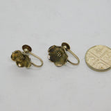 Pair of Sterling Silver Poppy Flower Screw Back Studio Earrings Vintage c1940
