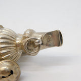 VIctorian Sterling Silver & Coral Baby Rattle, Whistle & Teether Antique 1874