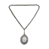 Victorian Sterling Silver Aesthetic Movement Locket & Collar Antique c1880s