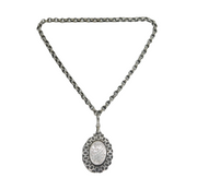 Victorian Sterling Silver Aesthetic Movement Locket & Collar Antique c1880s