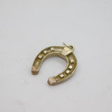 Sterling Silver Lucky Horseshoe Charm Pendant Vintage c1970s