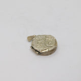 Sterling Silver Floral Pattern Round Locket Charm Pendant Vintage c1970