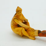 19th Century Meerschaum & Block Amber Sitting Lady Smoking Pipe Antique AF