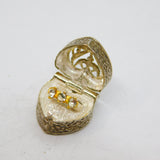 Sterling Silver Filigree Heart Jewellery Box With Ring  Charm Vintage c1970s